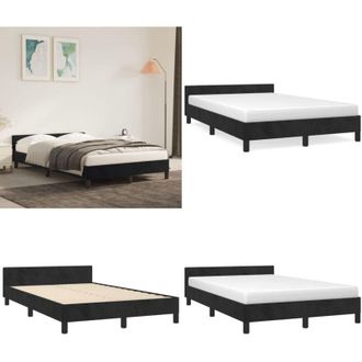 vidaXL Giroletto senza Materasso Nero 120x190 cm Velluto - Letto con testiera - Letto con testiera in velluto