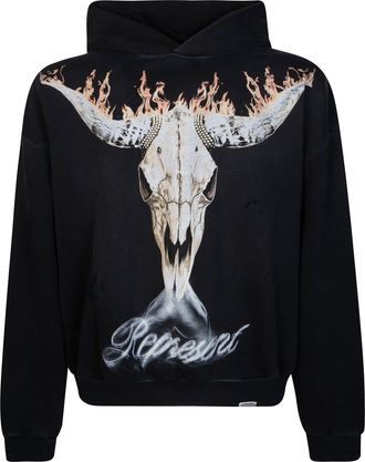 Represent Black Bull Skull Graphic Hoodie
