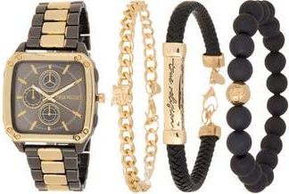 True Religion Square Two-Tone Bracelet Watch, 32.5mm & Assorted Bracelets Set in Two Tone at Nordstrom Rack
