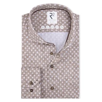 R2 Amsterdam R2-Hemd - Heren - Casual Overhemden - Beige - 4XL - Denim - Overhemden
