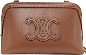 Celine Brown Leather Handbag Shoulder Bag Tote Bag (Pre-Owned)