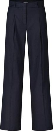 Cambio Wijde Pijpen Linnen Broek - Dames - Wijde Broeken - Blauw - XL - Linnen - Broeken