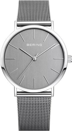Bering Dames set met analoge quartz horloge en oorbellen Grijs 13436-309-Gwp - Dames - Horloges - Grijs - ONE Size - Accessoires
