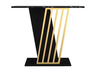 VENTE-UNIQUE.COM Mesa consola madera negro, dorado