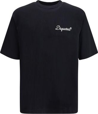 Dsquared2 Mens Leather Chelsea Boots With Block Heel - Black Cotton - Size Medium