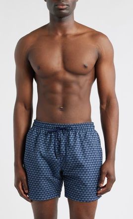 BOSS Vibe Recycled Polyester Swim Trunks in Navy at Nordstrom, Size Xx-Large
