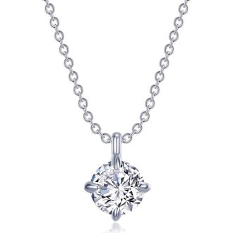 Lafonn Simulated Diamond Solitaire Necklace in White at Nordstrom Rack, Size 20
