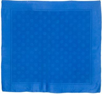 Chanel Sciarpa a fiori jacquard anni 1990 - Blu