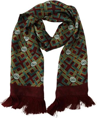 Dolce & Gabbana Multicolor DG Logo Zijden Sjaal - Heren - Zijden sjaals - Veelkleurig - ONE Size - Accessoires
