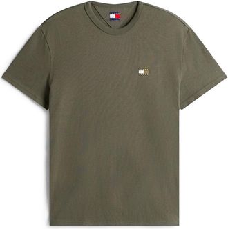 Tommy Jeans Heren Tonaal Badge T-shirt (Tinnen)