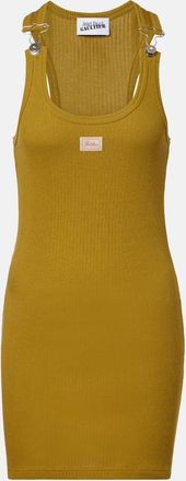 Jean Paul Gaultier Logo ribbed-knit cotton minidress