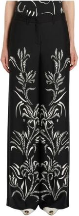 Marella Wide Trousers, female, Black, Size: S Wide Leg Printed Palazzo Pants