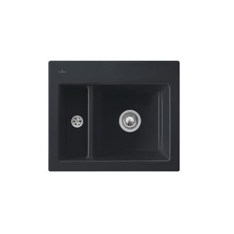 Villeroy & Boch Villeroy&boch - Fregadero De 1 Seno Y Medio Villeroy Et Boch Subway 60 Xm 62 X 51 Cm Sin Escurridor Grafito Ceramicplus Con Desag&uuml;e Autom&aacute;tico