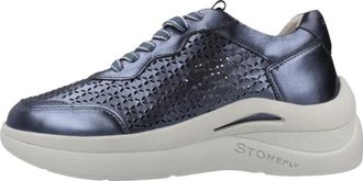 Stonefly Rocha 8 Gelamineerd Leer - Dames - Sneakers - Blauw - 39 EU - Leer - Schoenen