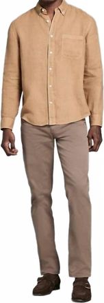 Billy Reid Tuscumbia Linen Button Down Shirt In British Khaki