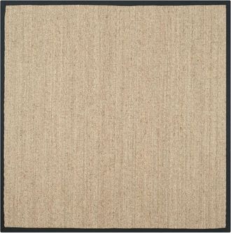 Safavieh Alfombra fibra natural de pastos marinos beige/negro, 122 x 122 cm