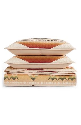 Pendleton Solstice Canyon Coverlet & Shams Set in Sand Shell at Nordstrom, Size Full