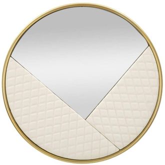 Dmora Espejito Tibagi, Espejo, Objeto de decoración de pared, Decoración de espejo, 80x3 h80 cm, Blanco y Oro - Dmora