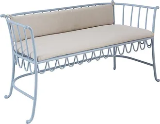 Ballard Designs Venice Bench with Sunbrella Cushion Set - Cornflower - Ballard Designs