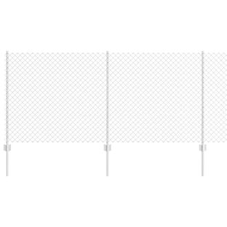 Berkfield Home Chain Link Fence with 20 U Posts Silver 1x10 m Steel