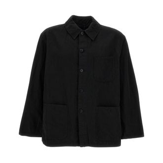 Kaptain Sunshine Light Jackets, male, Black, Size: L Unlined Cotton-Linen Jacket