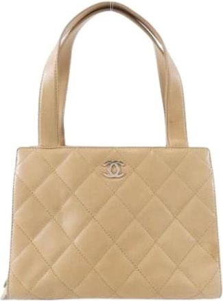 Chanel Pre-owned Handbags, female, Beige, Size: ONE SIZE Pre-owned Vintage Handbag