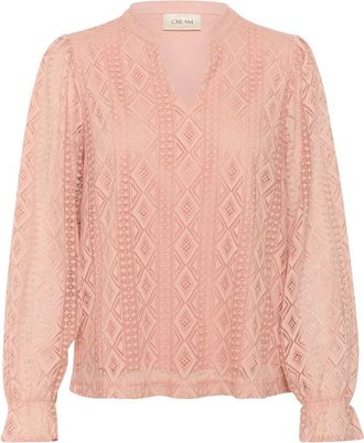 Cream CRDanika LS Kant Blouse - Dames - Blouses - Roze - XS - Polyester - Overhemden