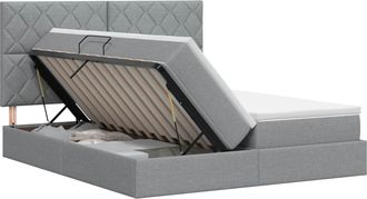 vidaXL Cama Con Almacenamiento Gris Claro 180 X 200 Cm Tela Vidaxl