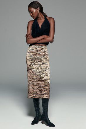 Reformation Helen 100% Silk Midi Skirt