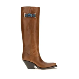 Chlo&eacute; Brown Calf Leather Bos Taurus Over The Womens Knee