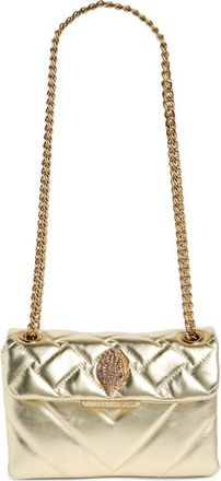 Kurt Geiger Mini Kensington Leather Crossbody Bag in Gold Leather at Nordstrom Rack