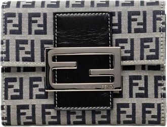 Fendi Pre-owned Canvas Portemonnee - Dames - Vintage Accessoires - Grijs - ONE Size - Vintage