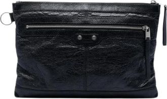 Balenciaga Pre-owned Clutch - Dames - Vintage Clutch - Zwart - ONE Size - Leer - Vintage