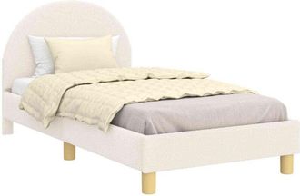 vidaXL Cama Para Ni&ntilde;os Con Cabecero Crema 80 X 160 Cm Tela De Oveja Vidaxl