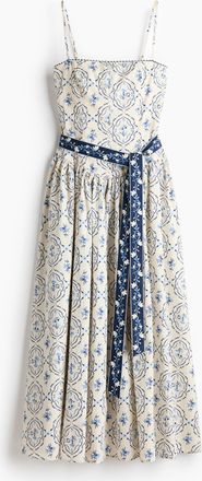 H&M Tr&auml;gerkleid mit Bindeg&uuml;rtel - White