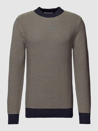 Selected Strickpullover mit Streifenmuster Modell ROBERT in Marine, Größe XXL