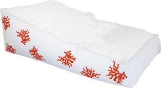 MX HOME Tumbona de exterior flotante color blanco con bordados rojo coral