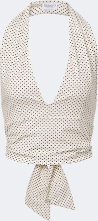 Hunza G Polka-dot halterneck crop top