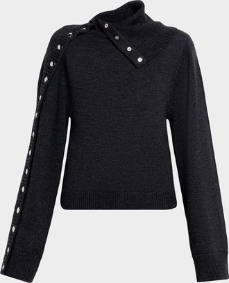 Iro Konie Wool Turtleneck Snap Sweater