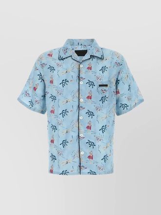 Prada silk printed satin shirt