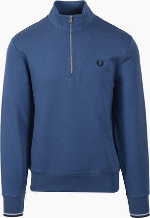 Fred Perry Mens FRED PERRY HALF ZIP SWEATSHIRT ACE BLUE/WHITE/TENNIS BLUE - Navy - Size: 38