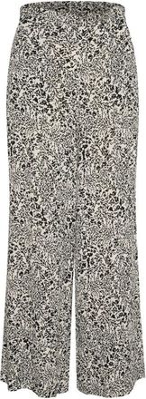 Soaked In Luxury Broeken, Dames, Zwart, S, Zwart en Wit Bloemenprint Broek