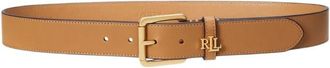 Ralph Lauren Logo Keeper-Belt-Medium 100% Koeleer - Dames - Riemen - Bruin - M - Leer - Accessoires