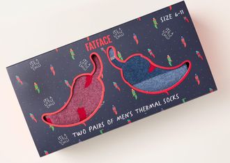 Fat Face FatFace Multi 2 Pack Thermal Chilli Stripe Socks in a Gift Box