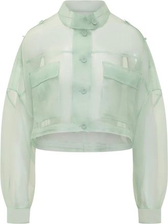 Pinko Short Caban Jas - Dames - Zomerjassen - Groen - XL - Jassen