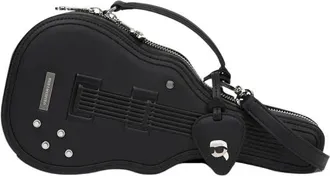 Karl Lagerfeld Tassen, Dames, Zwart, ONE Size, Ikon Guitar Crossbody Tas
