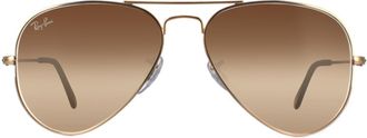 Ray-Ban Aviator Unisex Gold Brown Gradient Sunglasses RB3025 Metal - One Size
