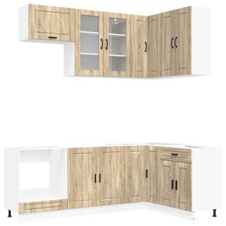 vidaXL Unidad De Cocina Porto 8 Uds. Roble Sonoma Madera De Ingenier&iacute;a Vidaxl