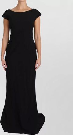 Dolce & Gabbana boat neck cap sleeve maxi gown