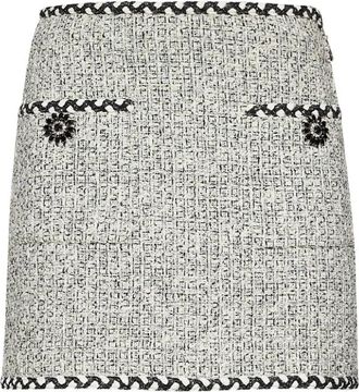 Silvian Heach Gonna corta con dettagli decorativi a contrasto - Dames - Korte rokken - Beige - XS - Rokken
